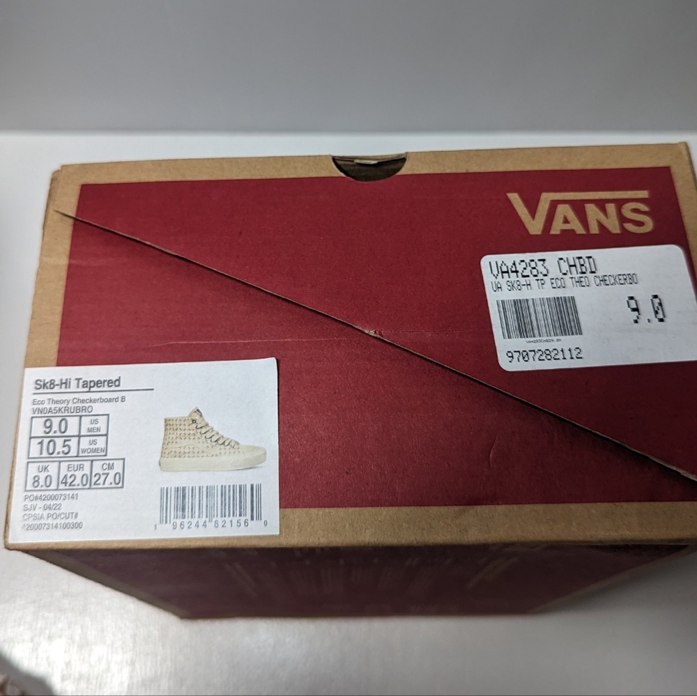 Vans SK8-HI Tapered  Eco Theory Checkerboard Brown Unisex - Picture 16 of 17